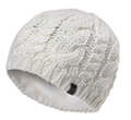 Girl's White North Face Cable Knit Beanie