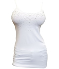 Womens White Rhinestone Cami by eVogues