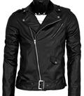 Mens Cool Black Leather Biker Style Jacket by Allegra K