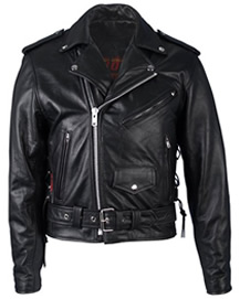 Mens Black Cool Leather Biker Style Jacket