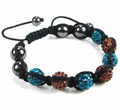 Womens Turquoise Brown Beads Bracelet