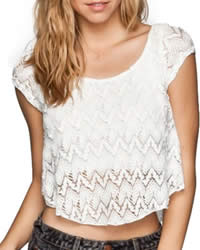 Cute White Crochet Lace Crop Top by Full Tilt