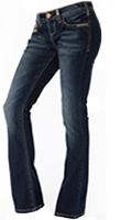 Womens Low Rise Dark Blue Distressed Low Waisted jeans