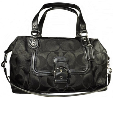 Black Signature Satchel Handbag 25292 by Coach