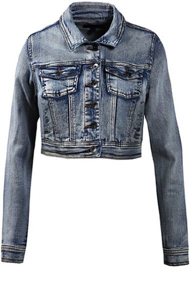 Women's Cropped Jean Jacket Style by Le3n0