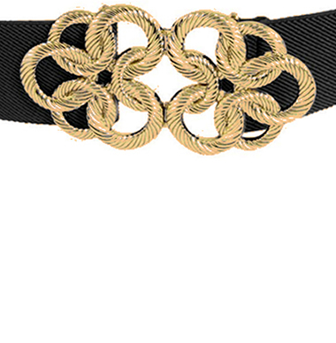 Women's Black and Gold Waist Cinch Belt by Allegra K