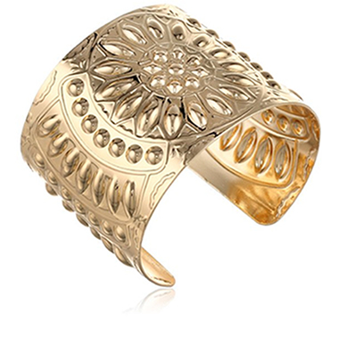 Steve Madden Gold Flower Cuff Bracelet