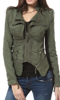 Womens green studded blazer jacket by DJT